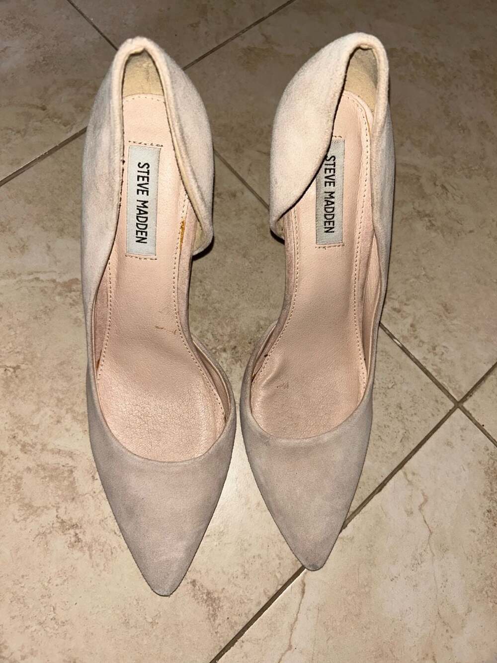 Steve Madden Felicity Nude Suede Pointed Toe Stiletto Pumps Size 11M